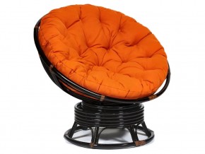 Кресло-качалка Papasan w 23/01 B с подушкой Antique brown, ткань Оранжевый в Первоуральске - pervouralsk.магазин96.com | фото