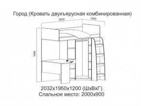 Кровать двухъярусная комбинированная в Первоуральске - pervouralsk.магазин96.com | фото